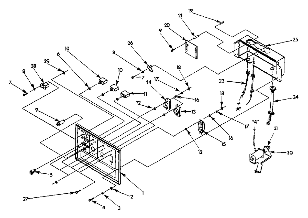 Control Panel Diagram and Parts List for 1N167 (9861-0)(9861-0) Generac Generator