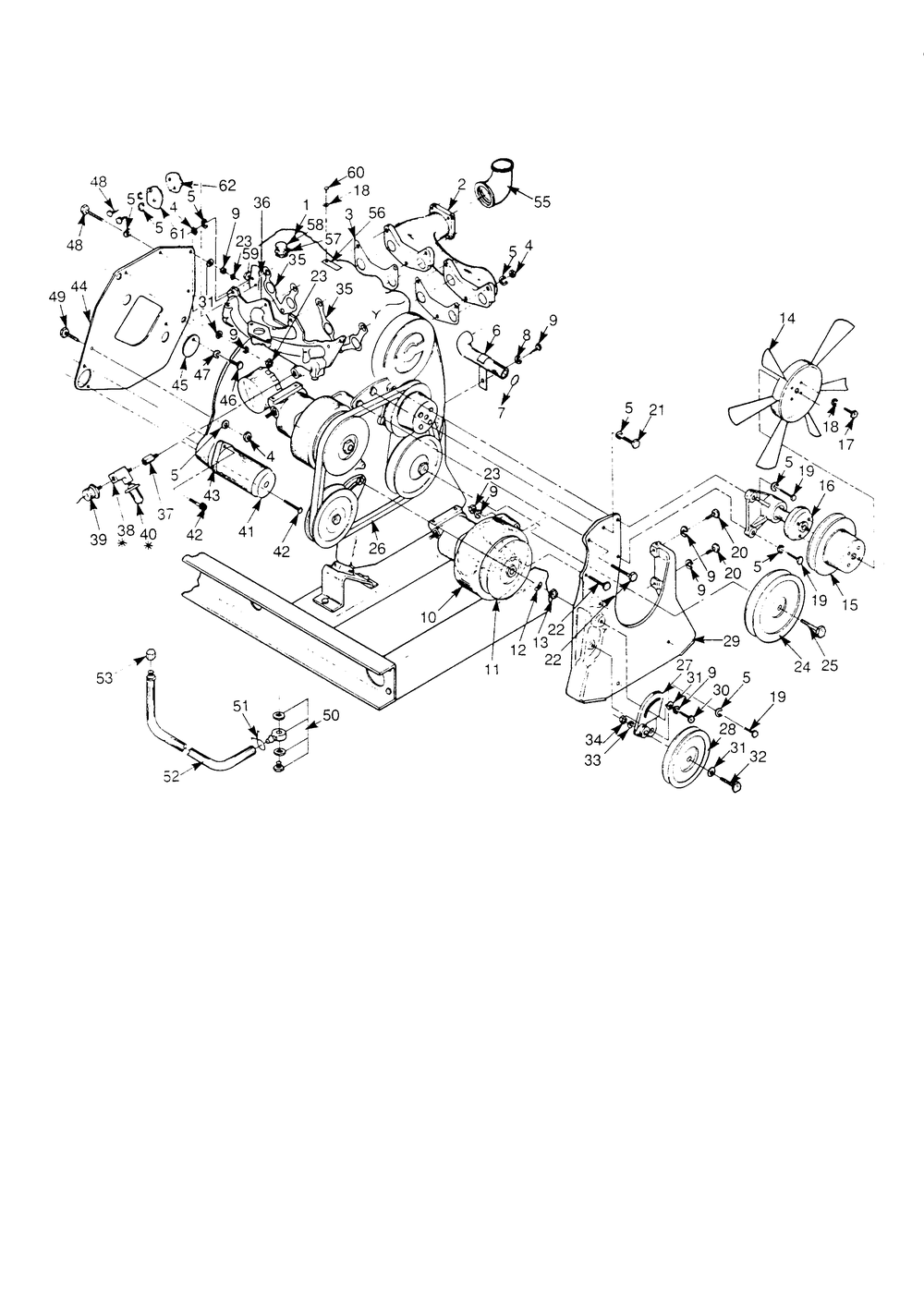 Engine Common Parts Diagram and Parts List for 9105-0  Generac Generator