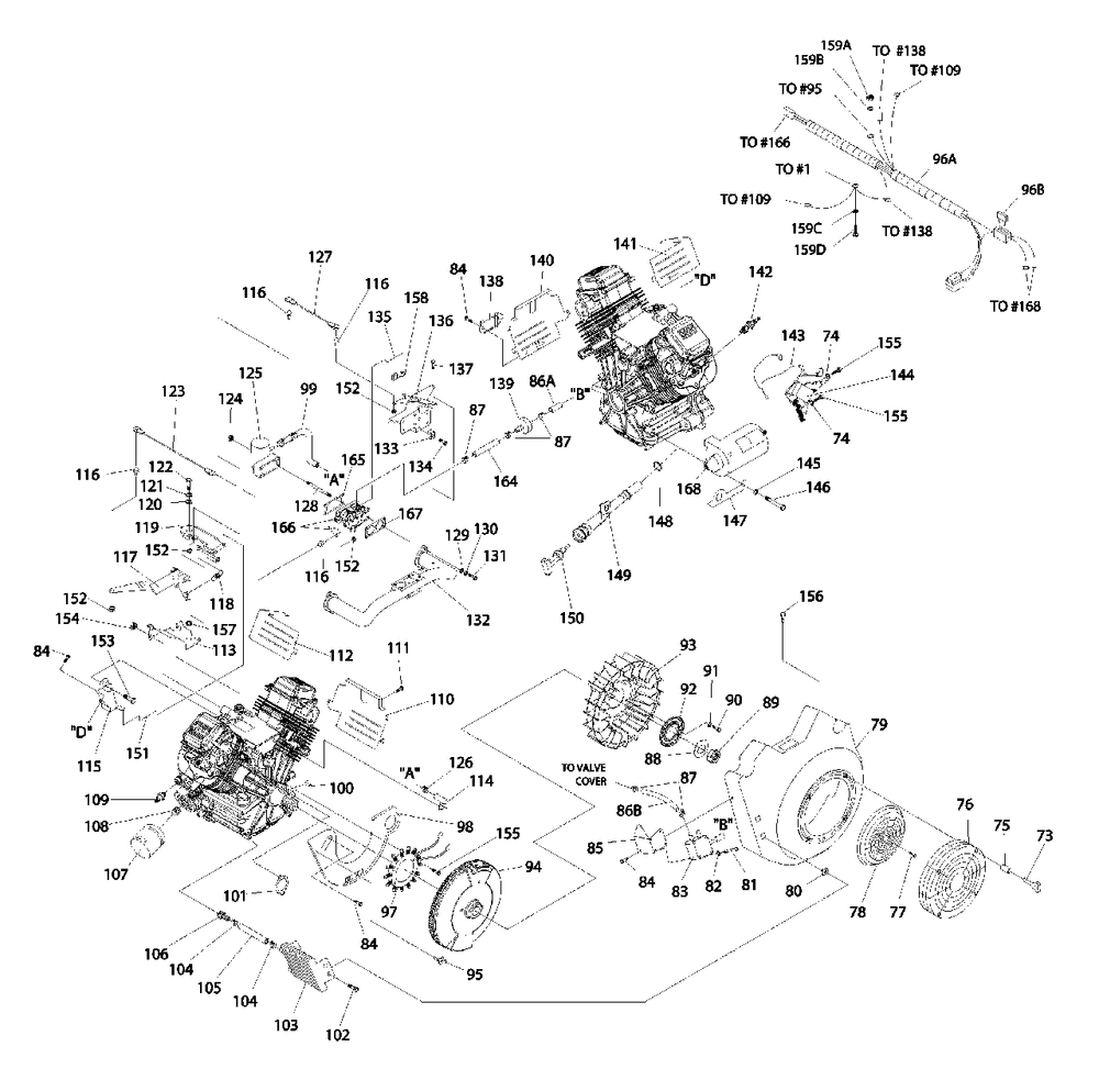 General Assembly Diagram and Parts List for GTV-760  Generac Generator