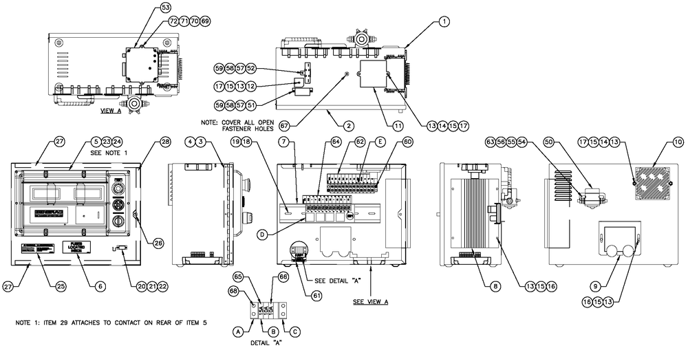 H-Panel 10a Battery 12v Diagram and Parts List for 0057091 (5304977)(2009) Generac Generator