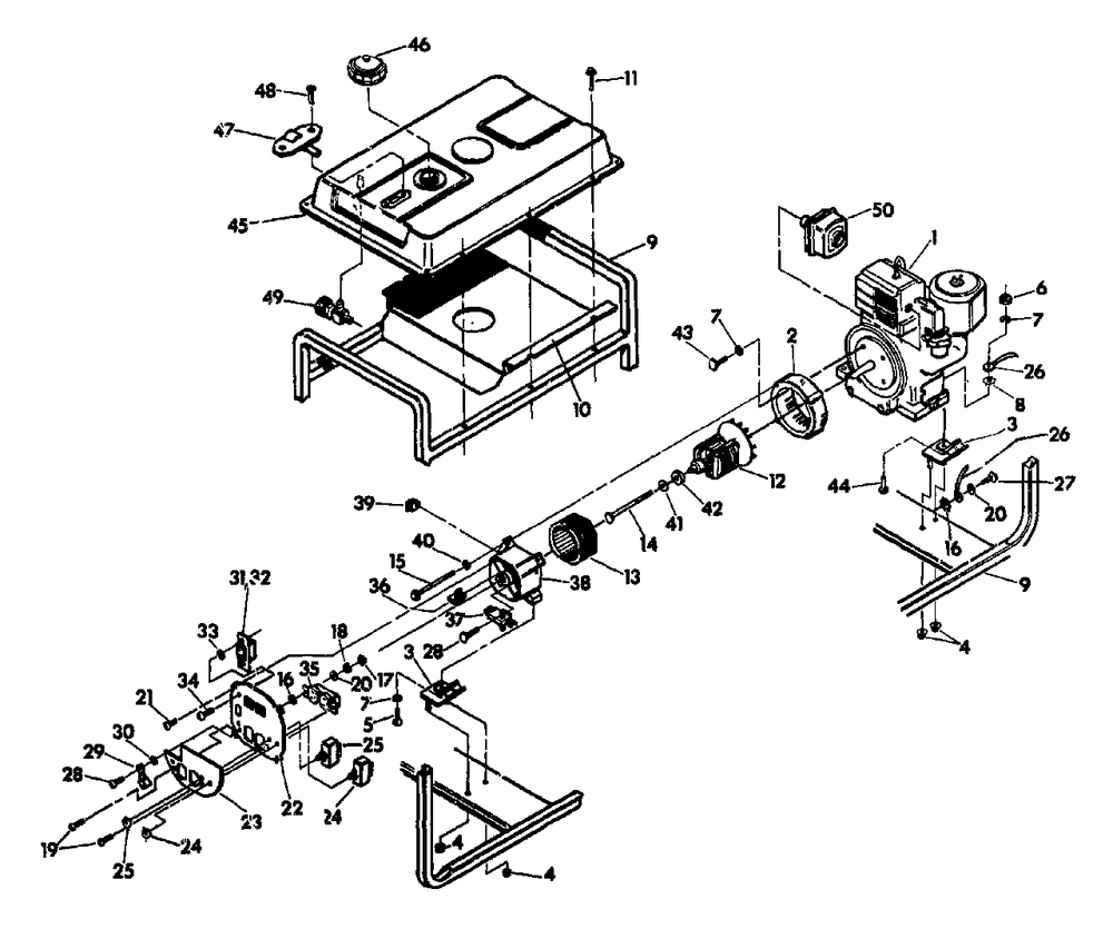 Ac Generator Diagram and Parts List for C2410 (5529-0)(5529-0) Generac Generator
