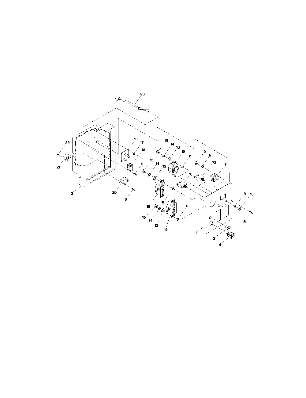 Control Panel Diagram and Parts List for 1648-0  Generac Generator