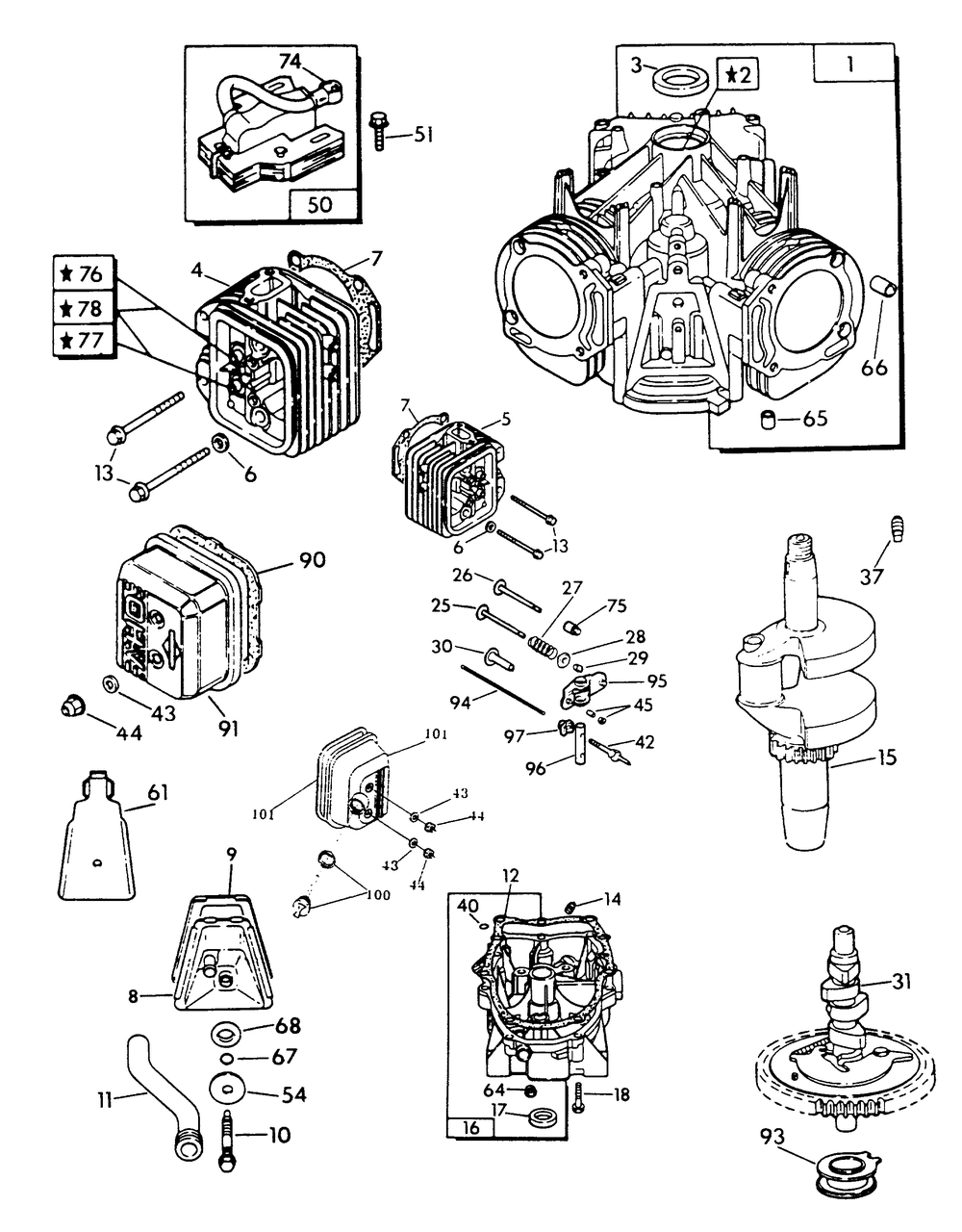 V-Twin Engine Parts (Part 2) Diagram and Parts List for 9067-8  Generac Generator