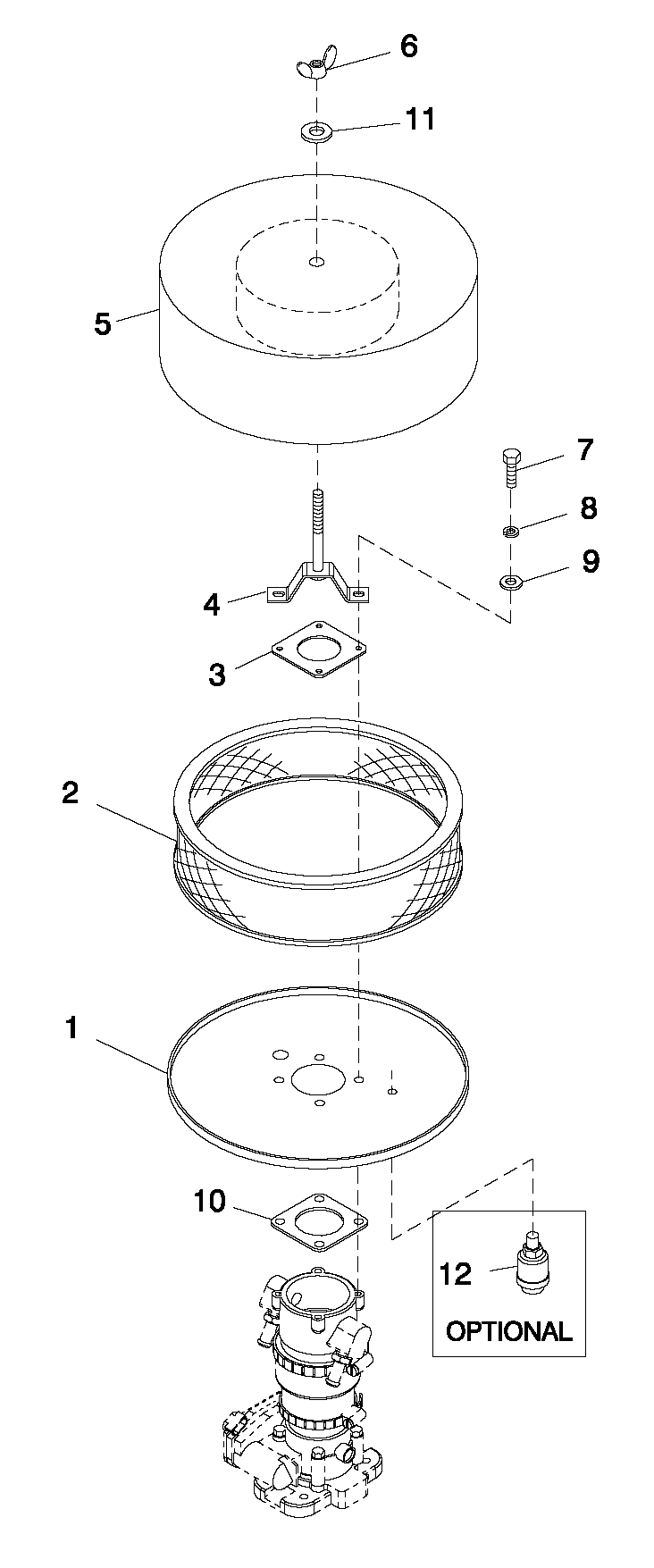 Air Cleaner 5.4l/6.8l Ford Diagram and Parts List for QT05554AVNNA (4495265 - 4709649)(2007) Generac Generator