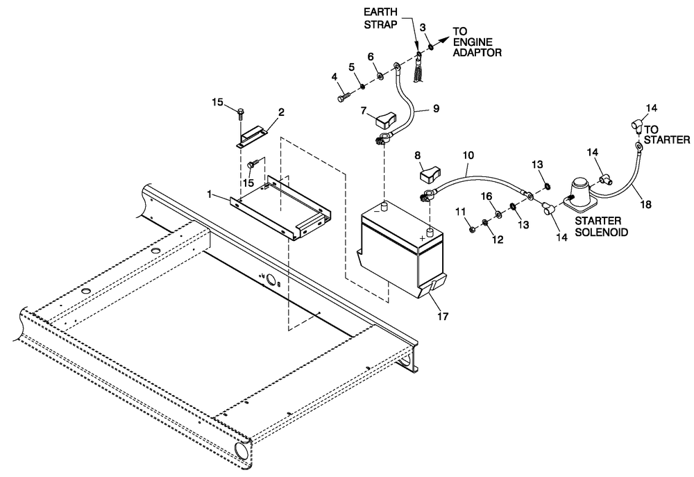 Battery C1 Cpl Diagram and Parts List for 0052130 (4321570 - 4328805)(2005) Generac Generator