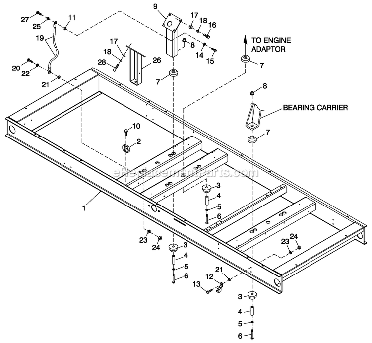 Mounting Base 6.8l 150kw Diagram and Parts List for CT15068GNSN (2408V28069)(2008) Generac Generator