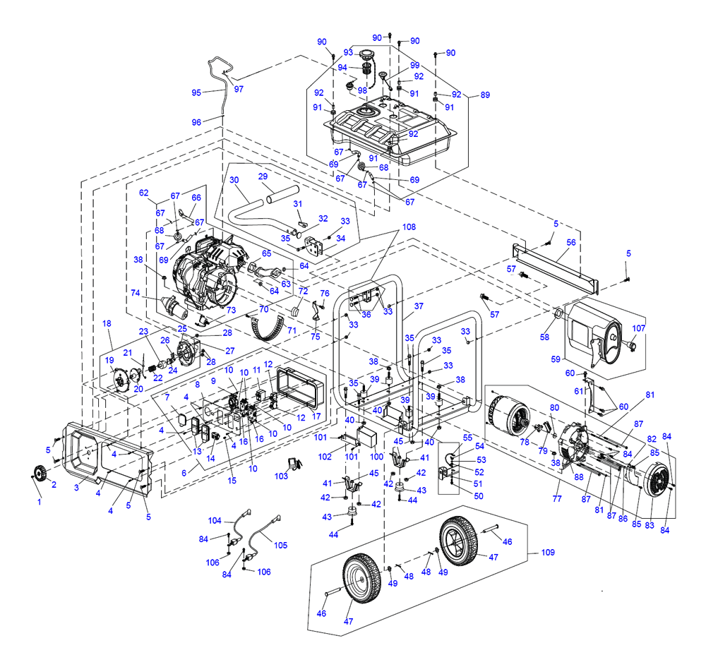 Fig-0 Diagram and Parts List for G0079510 RS8000E Generac Generator
