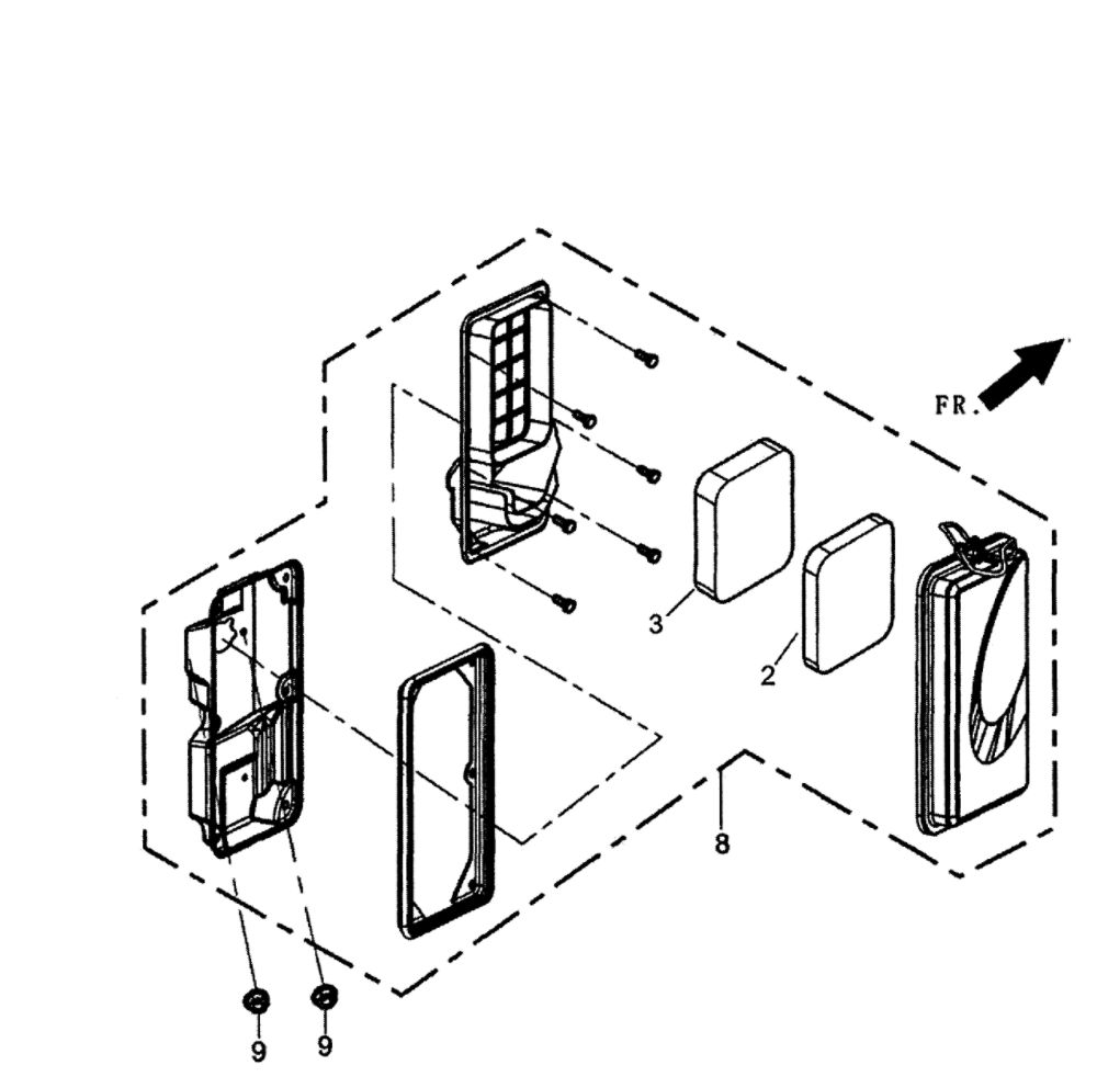 Air Cleaner Diagram and Parts List for 5943-3  Generac Generator