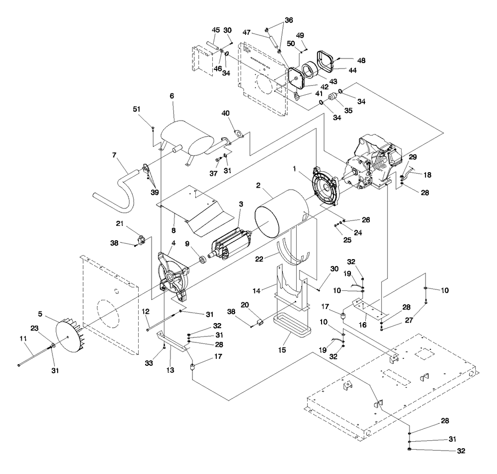 Generator Diagram and Parts List for 0046790 (3568033 - 3798919)(2014) Generac Generator