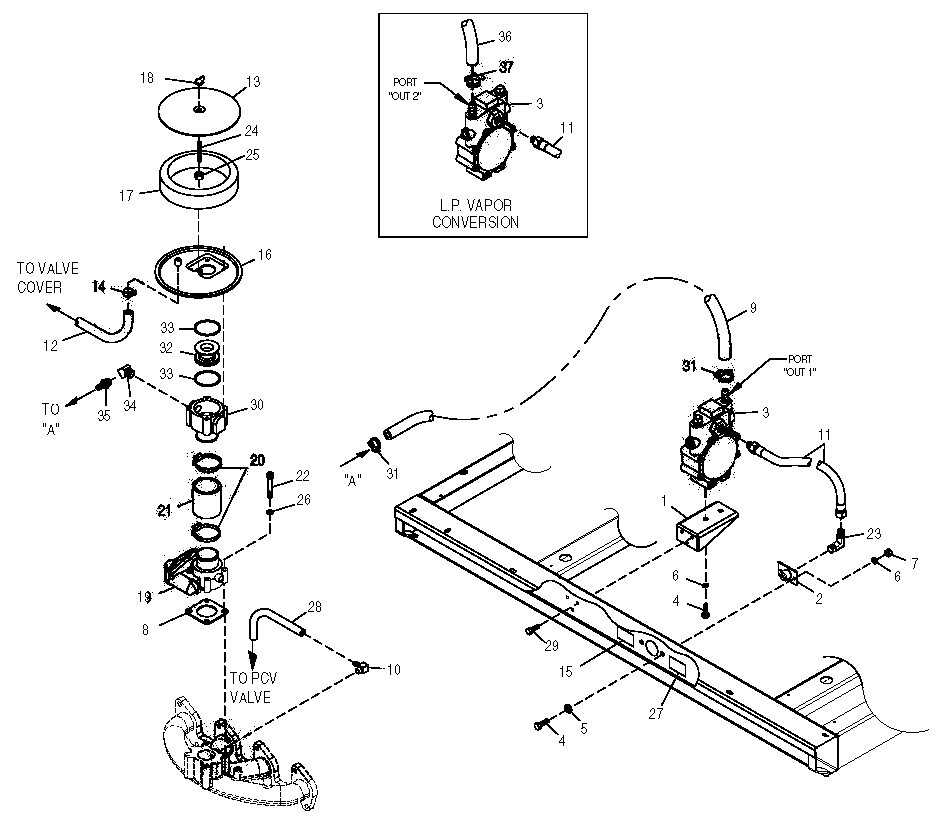 Natural Gas Fuel System Diagram and Parts List for 0049900 G26 2014-11-24 3956988 - 412014 Generac Generator