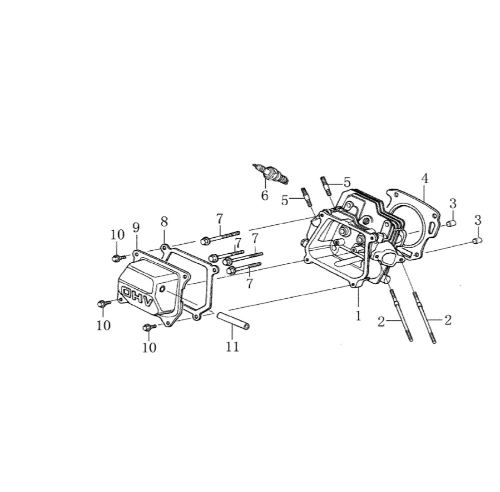 Cylinder Head 1 Diagram and Parts List for 006022-0  Generac Pressure Washer