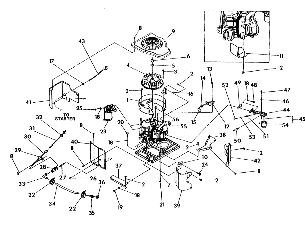 Engine Enclosure Diagram and Parts List for 0919-1  Generac Generator