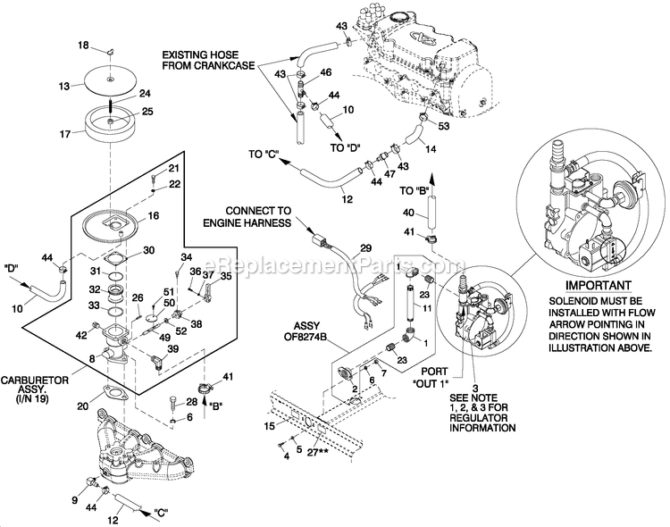 Fuel System Ng/Lpv 1.6l C1 Cpl Diagram and Parts List for QT02016GNSN (5059275)(2008) Generac Generator