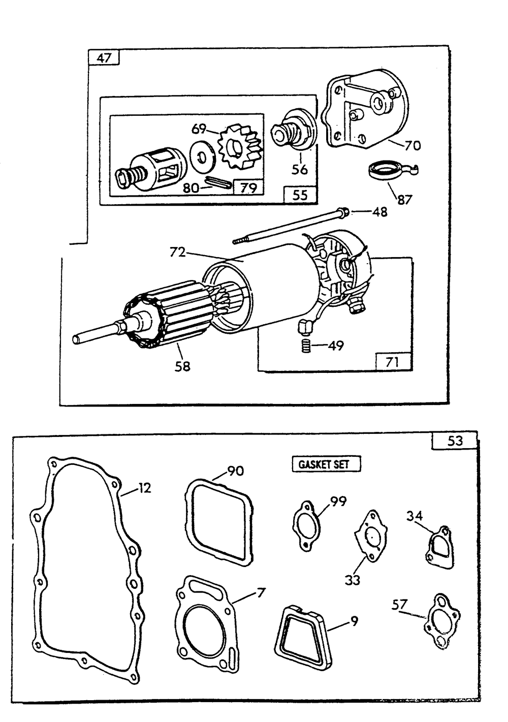 Engine Common Parts 3 Diagram and Parts List for 9735-1  Generac Generator