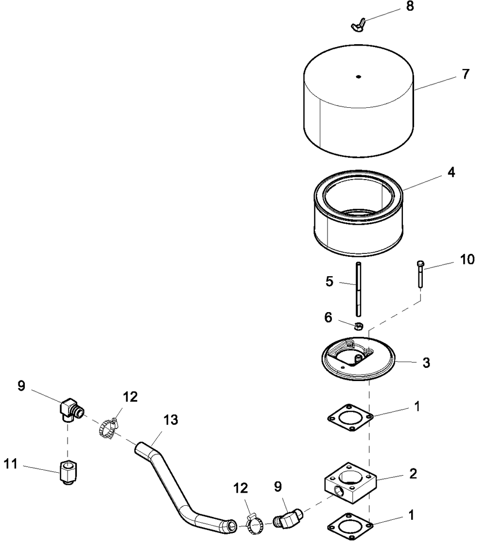 Ev Air Cleaner 2.4l G2 Turbo Diagram and Parts List for BT03624ANAN (5008V31599)(2008) Generac Generator