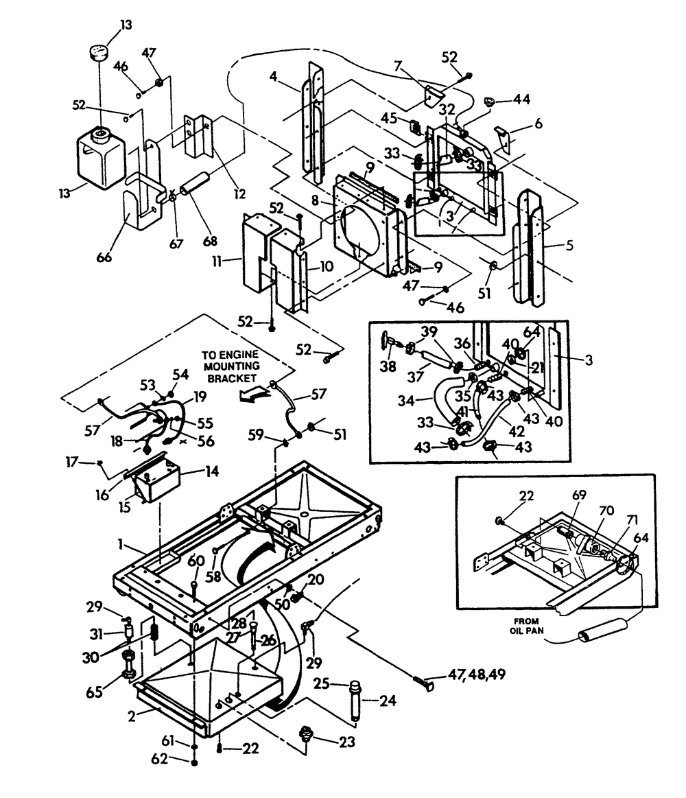 Mounting Base Diagram and Parts List for 9467-1  Generac Generator