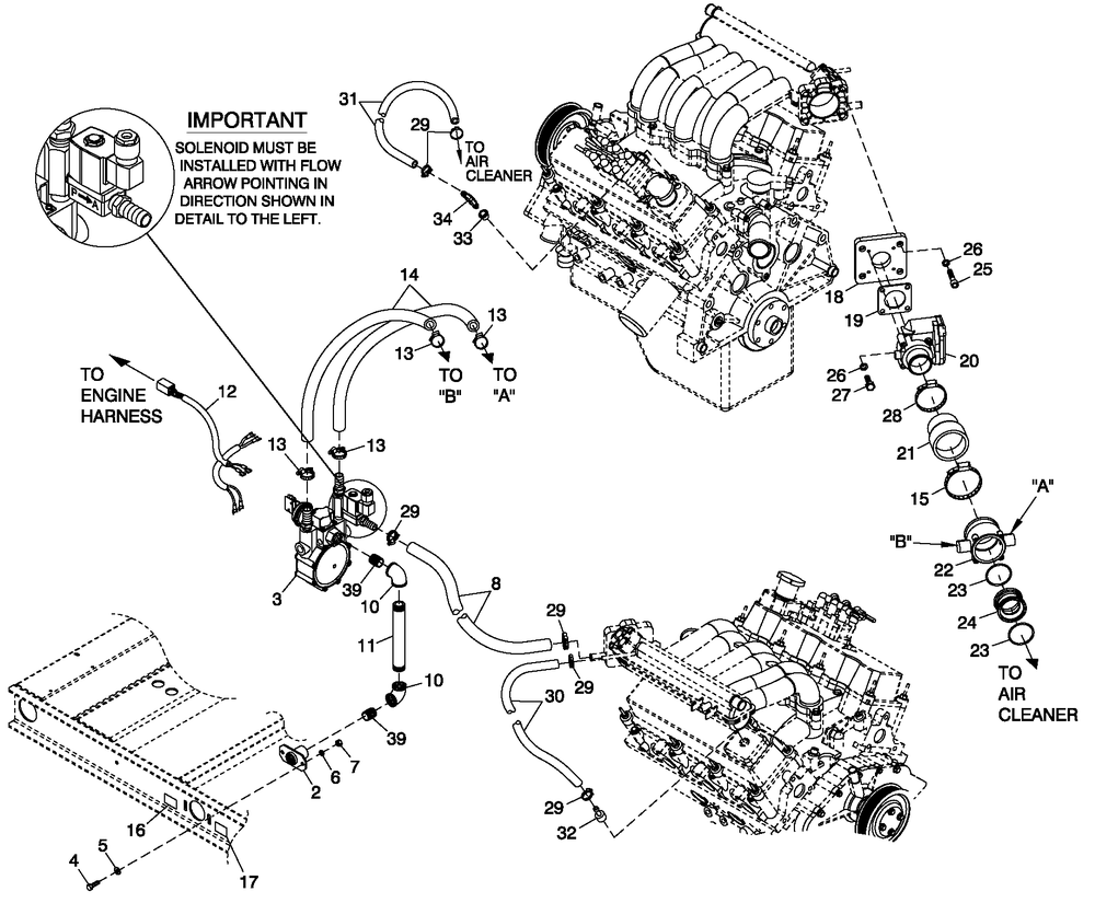 Ev Fuel System 3.0l C4 Fwd Diagram and Parts List for QT05030AVSN (4137868 - 4202779)(2005) Generac Generator