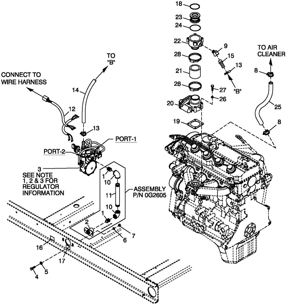 Fuel System Emissions Diagram and Parts List for 0053400 (4486450 - 4668898)(2006) Generac Generator
