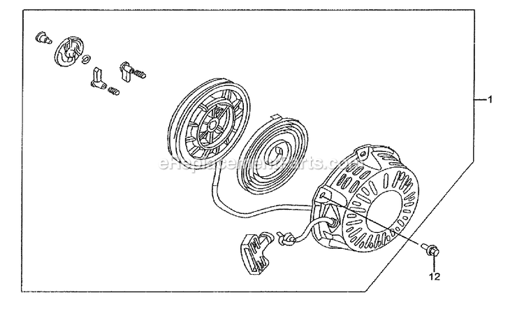 Recoil Starter Diagram and Parts List for 005723R0 (5132447)(2016) Generac Generator