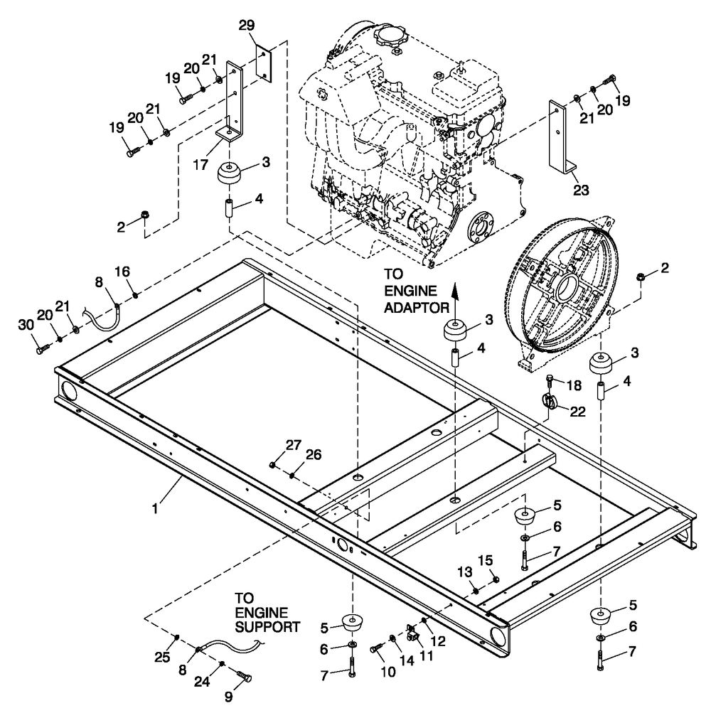 Mounting Base 2.4l C2 Diagram and Parts List for 0053880 (484073)(2014) Generac Generator
