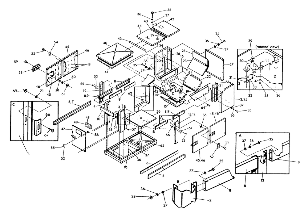Compartment Diagram and Parts List for 9134-4  Generac Generator