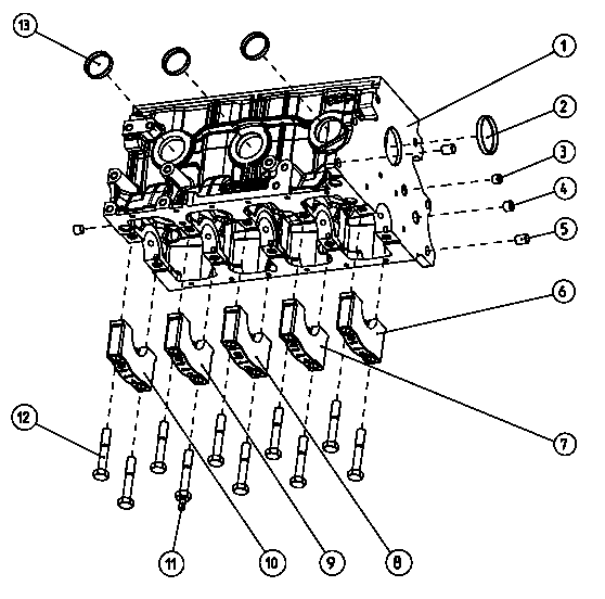 1.5l Gas Engine Cylinder Block Diagram and Parts List for QT03015ANSX (7005578 - 9279531)(2014) Generac Generator