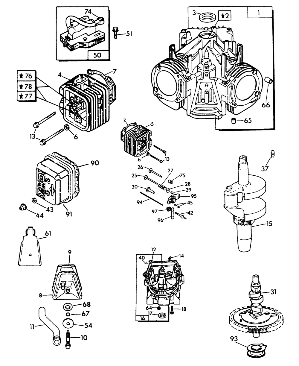 V-Twin Engine Parts (Part 3) Diagram and Parts List for 9067-4  Generac Generator