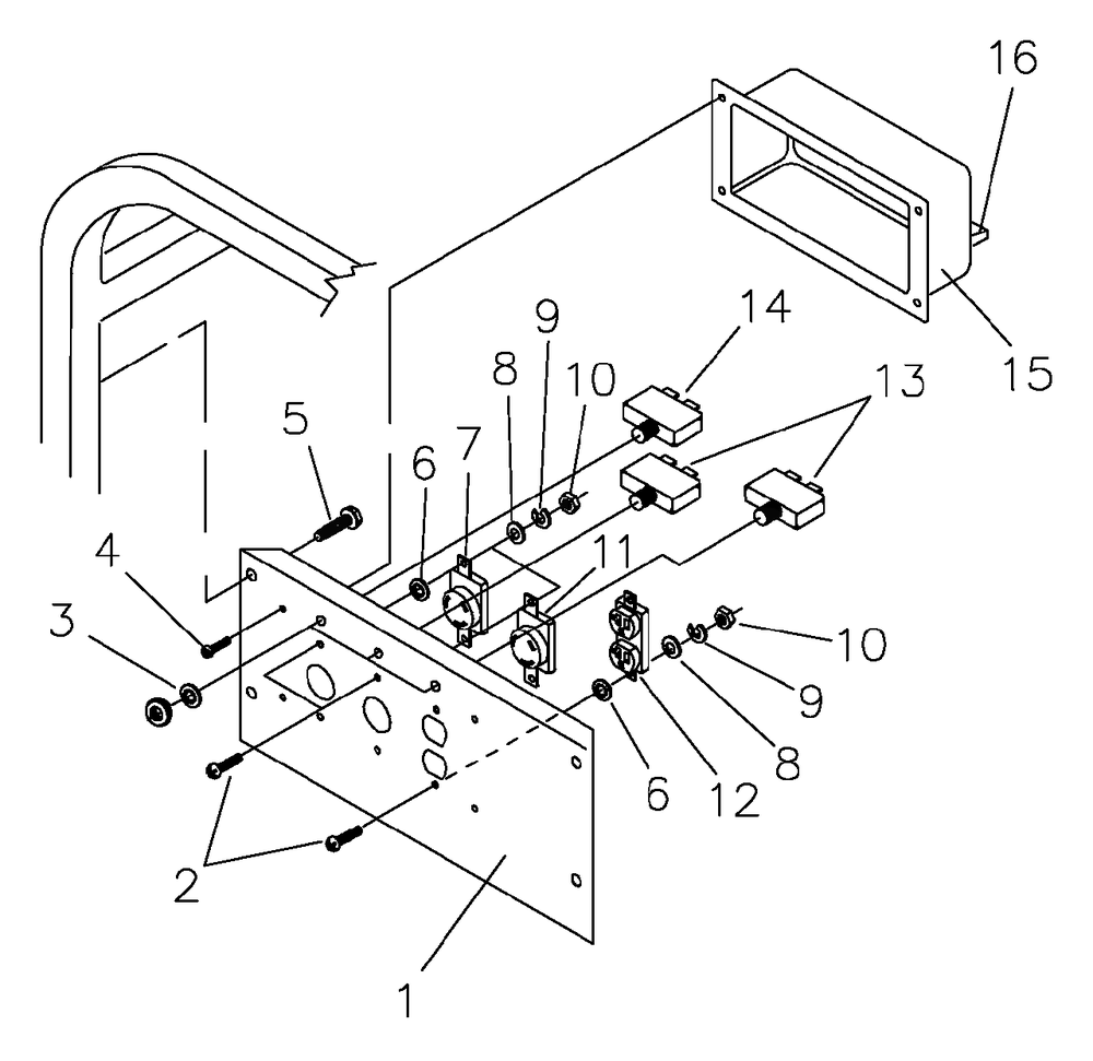Control Panel Diagram and Parts List for SE5000 (1329-0)(1329-0) Generac Generator