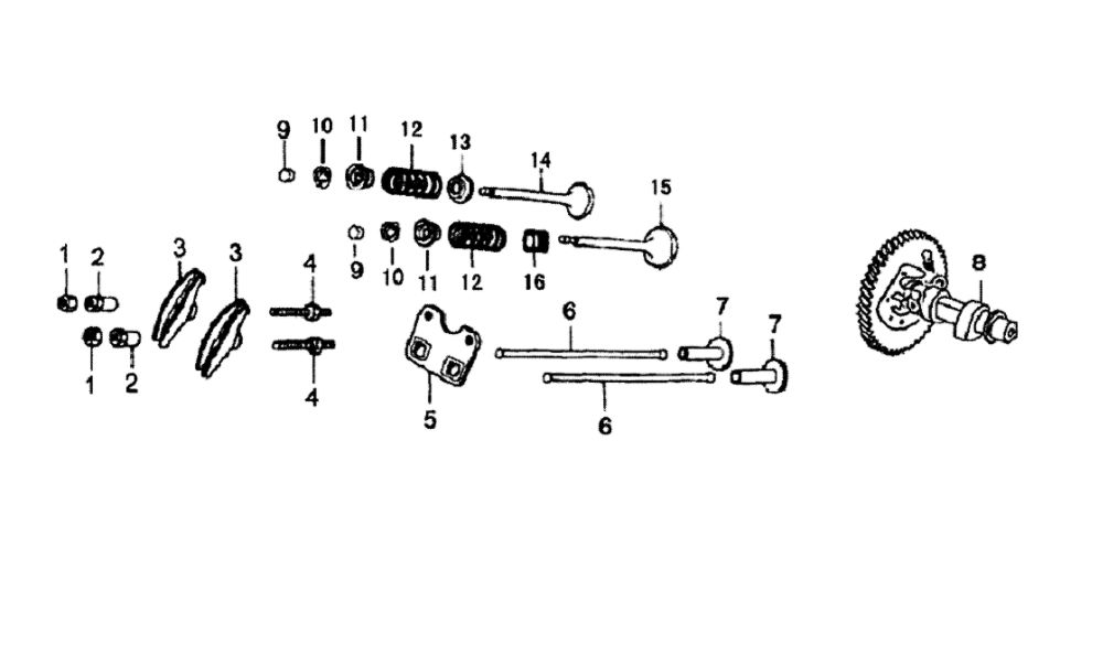 Camshaft Diagram and Parts List for 005939-0  Generac Generator