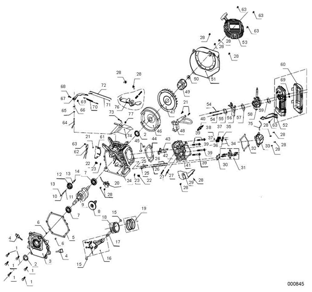 Parts Manual Engine 208cc Epa Diagram and Parts List for 0068460 (9288770B - 9288961B)(2014) Generac Generator