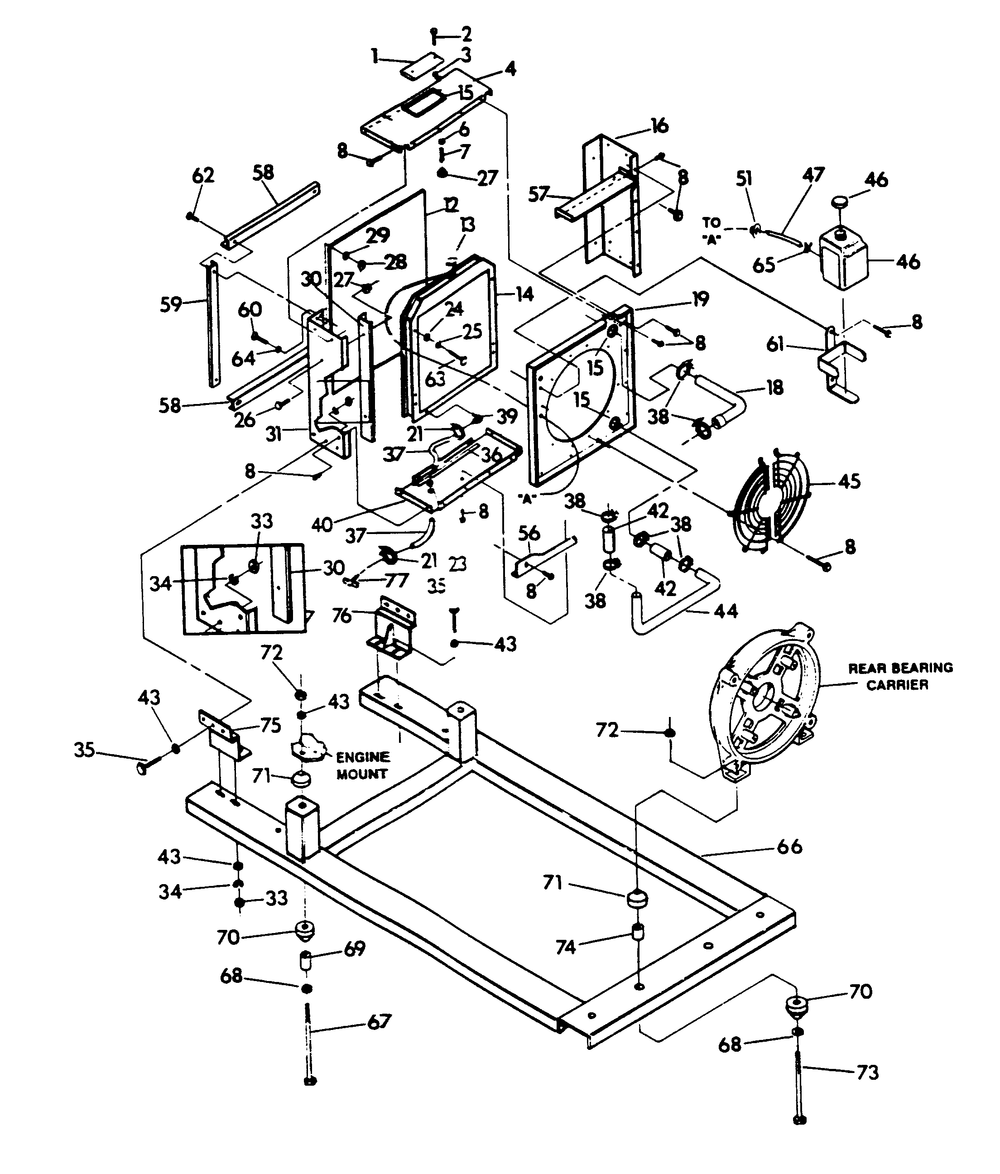 Mounting Base Diagram and Parts List for 9488-1  Generac Generator