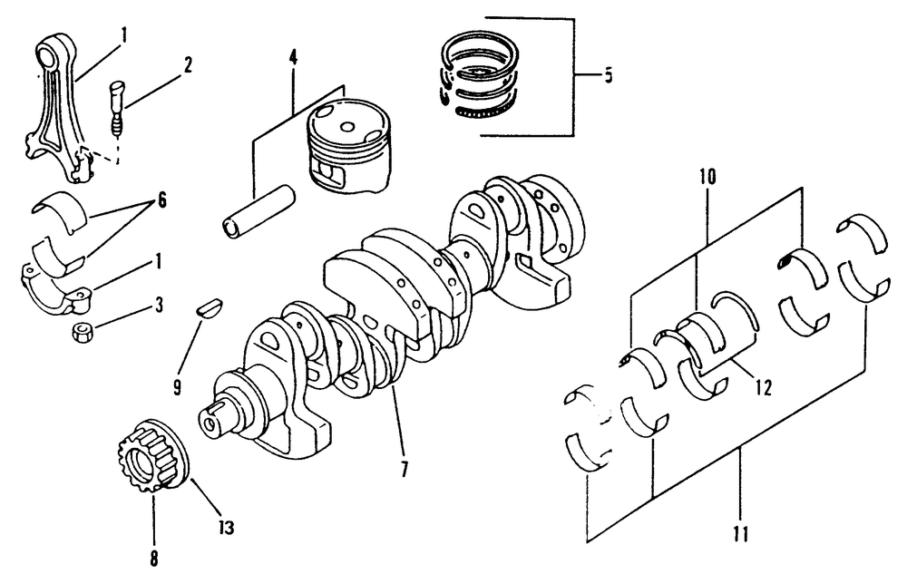 Piston And Crankshaft Diagram and Parts List for 9260-3  Generac Generator