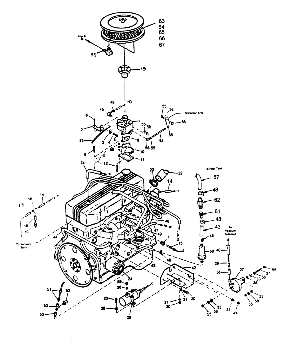 Engine Accessories (Part 1) Diagram and Parts List for 1014-A  Generac Welder