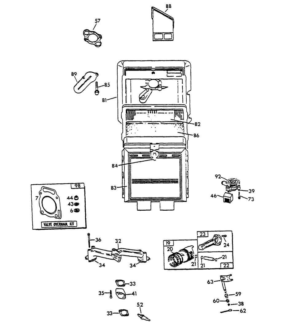 V-Twin Engine Parts (Part 1) Diagram and Parts List for 0844-1  Generac Generator