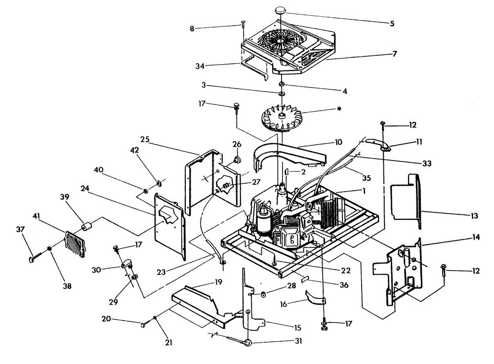 Sheet Metal Diagram and Parts List for 0443-0  Generac Generator