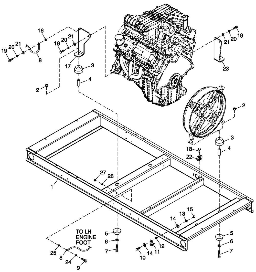 Mounting Base Diagram and Parts List for ET04842ANAN (5614613 - 5760317)(2010) Generac Generator