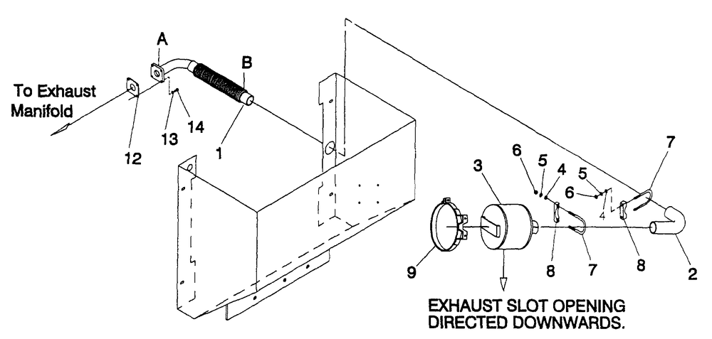 Exhaust Diagram and Parts List for 0980-0  Generac Generator
