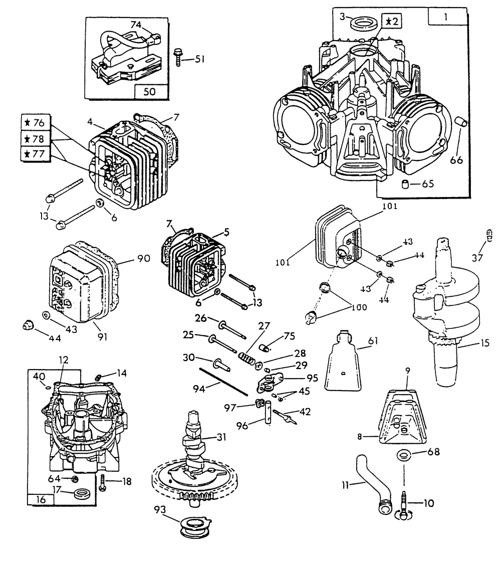 Engine - Gn-480 (Part 3) Diagram and Parts List for 0888-0  Generac Generator