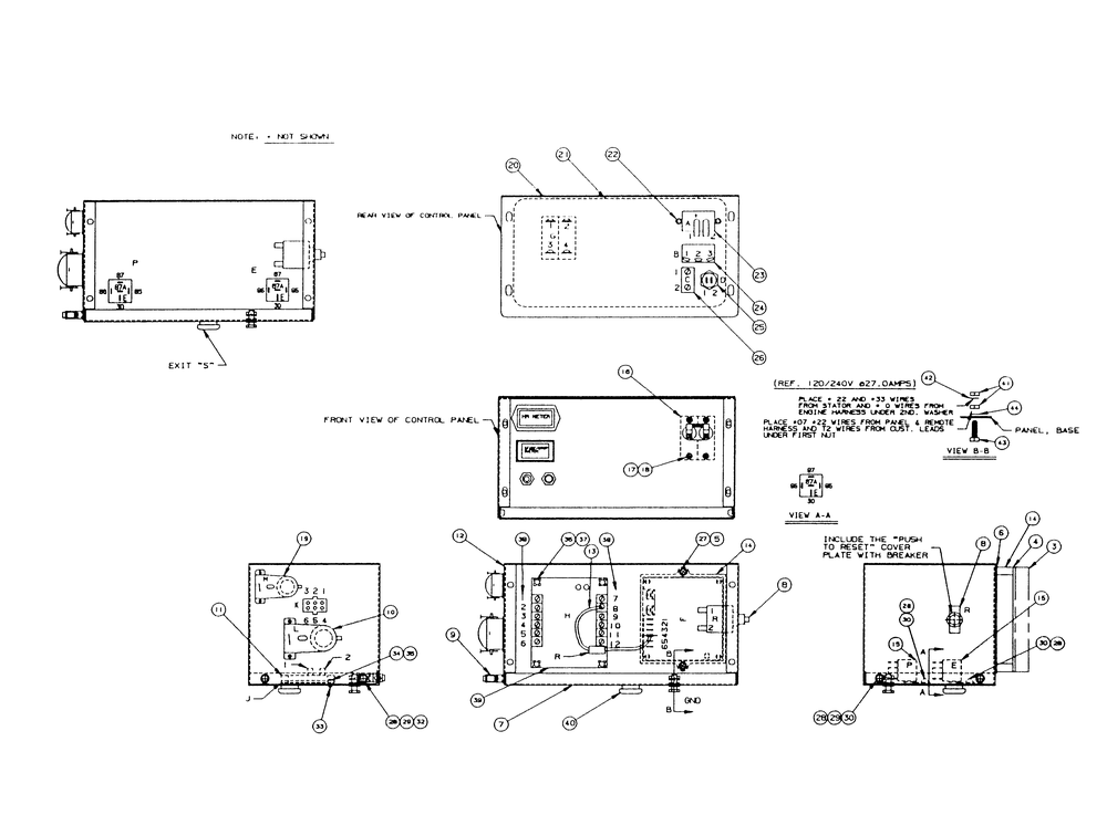 Control Panel Diagram and Parts List for 9319-0  Generac Generator