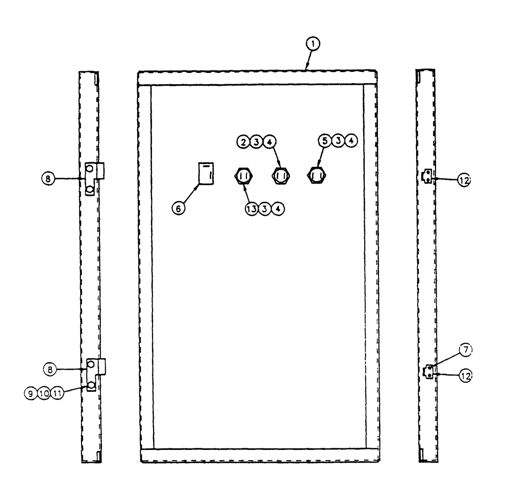 Transfer Switch Door Diagram and Parts List for 9657-0  Generac Generator