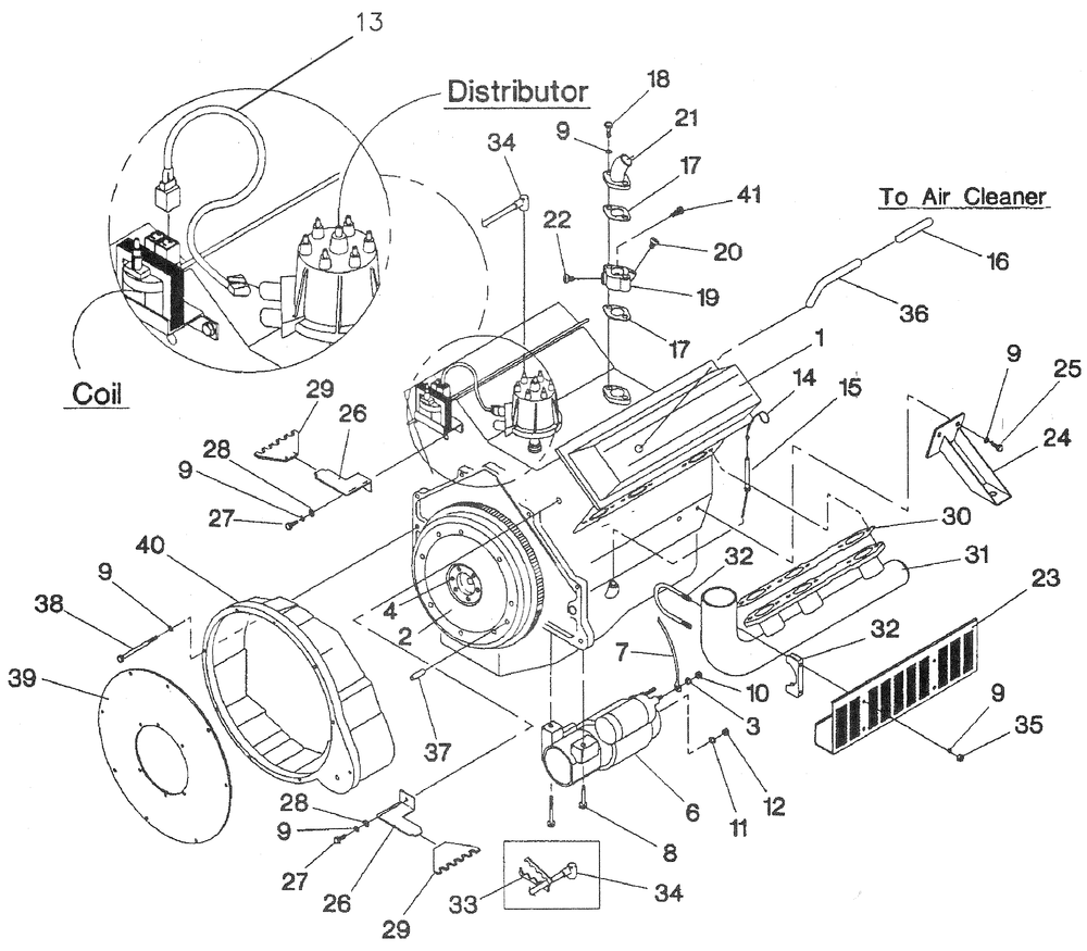 Engine Parts Diagram and Parts List for 0043730 (326497 - 3536030)(2014) Generac Generator