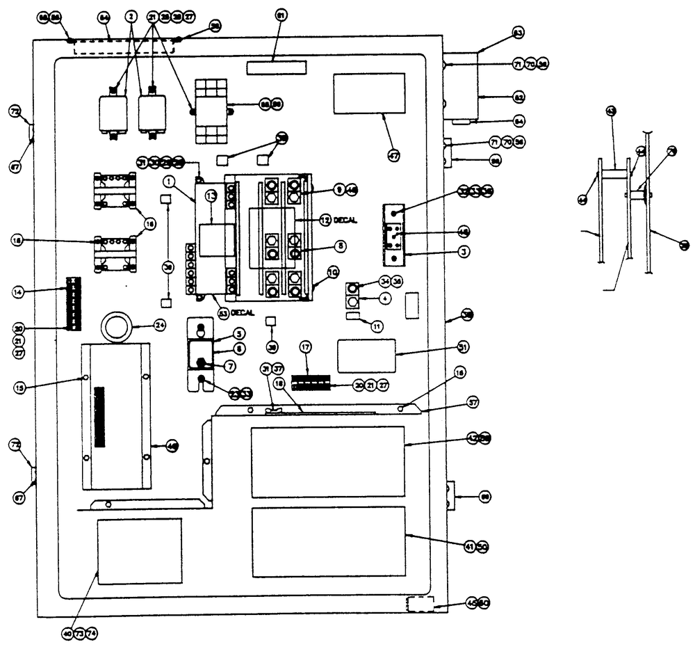 Transfer Switch Assembly Diagram and Parts List for 9657-3  Generac Generator