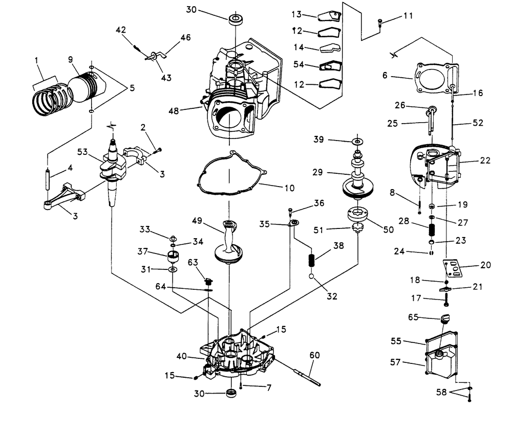 Gn-410 Engine Diagram and Parts List for 0919-1  Generac Generator