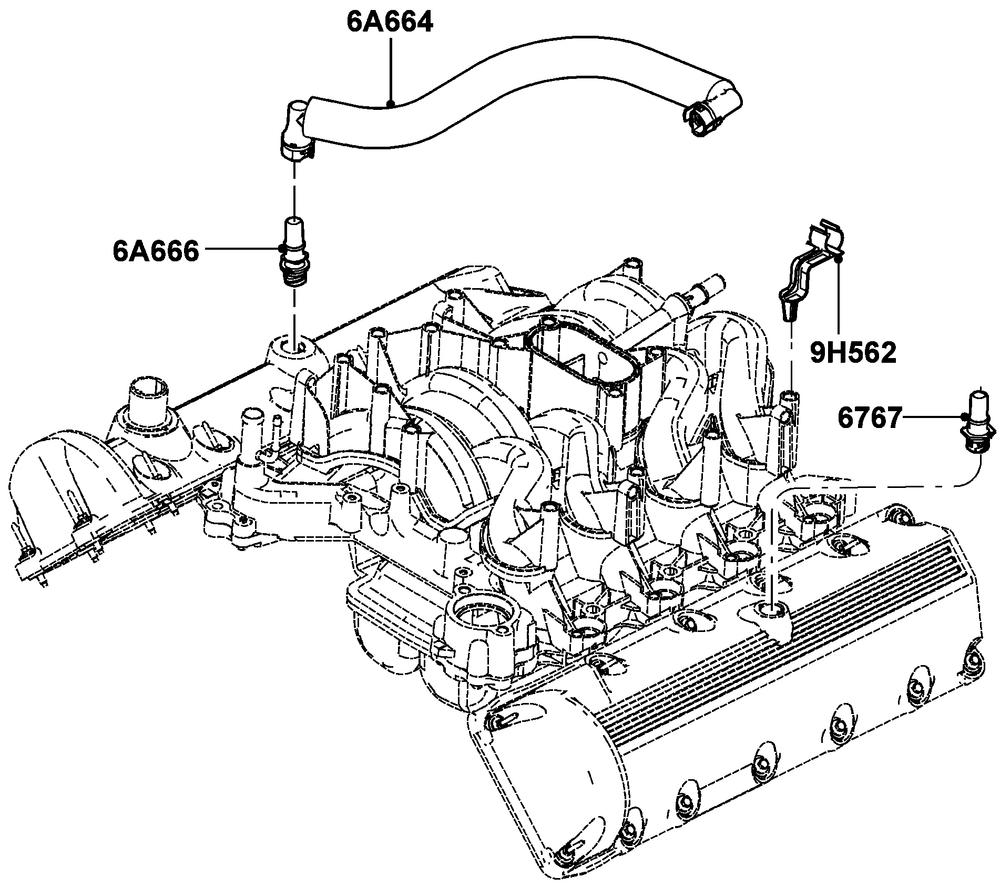 5.4l Gas Engine Crankcase Ventilation Diagram and Parts List for QT08054ANSNA (5981037 - 5981038)(2010) Generac Generator