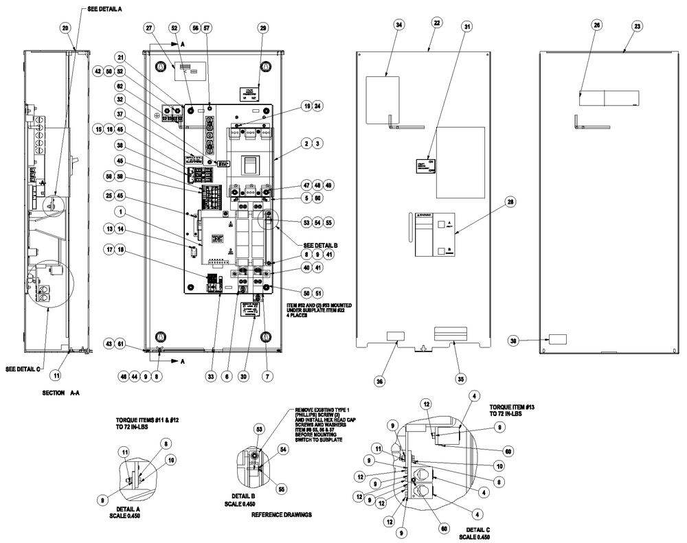 Ev 400a Service Entr Sie Diagram and Parts List for RTSY300A3S (8387376 - 8437627)(2013) Generac Generator