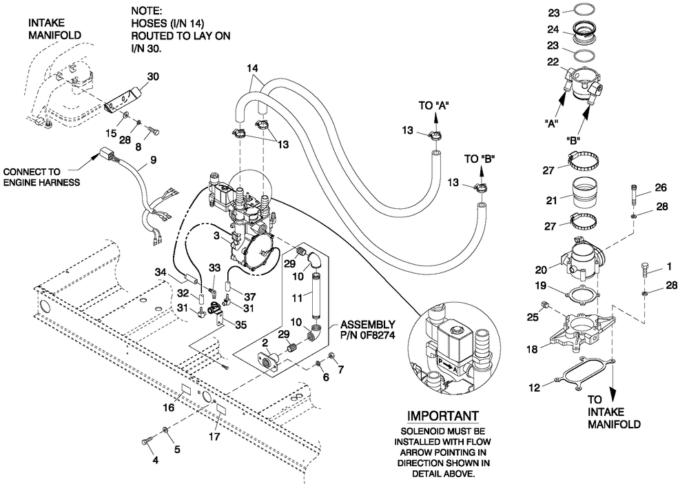 Fuel Ng And Lp Vapor 6.8l 4 Pole Emissions Diagram and Parts List for QT07068AVAY (6202188)(2010) Generac Generator