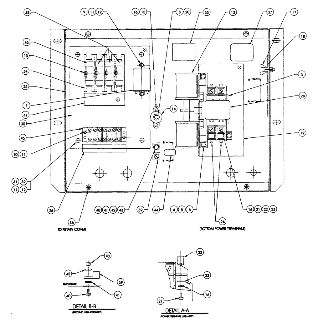 Transfer Switch Diagram and Parts List for 0995-0  Generac Generator