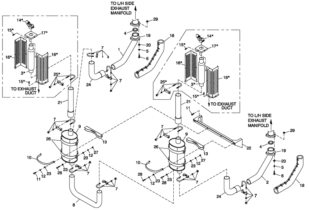 Muffler 5.4l/6.8l Cpl Exhaust C5 Diagram and Parts List for ST10054AVSN (4713952)(2007) Generac Generator