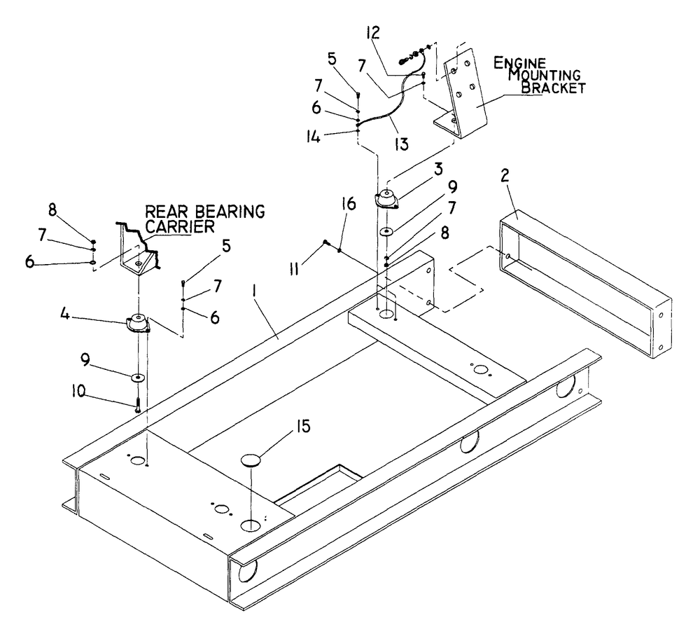 Mounting Base Diagram and Parts List for 0756-0  Generac Generator