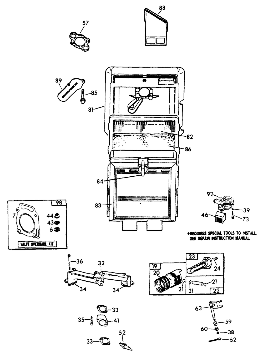Gn Engine (Long Block) Ii Diagram and Parts List for 0896-0  Generac Generator